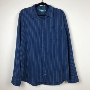 Vans XL blue striped buttoned down shirt Men's
